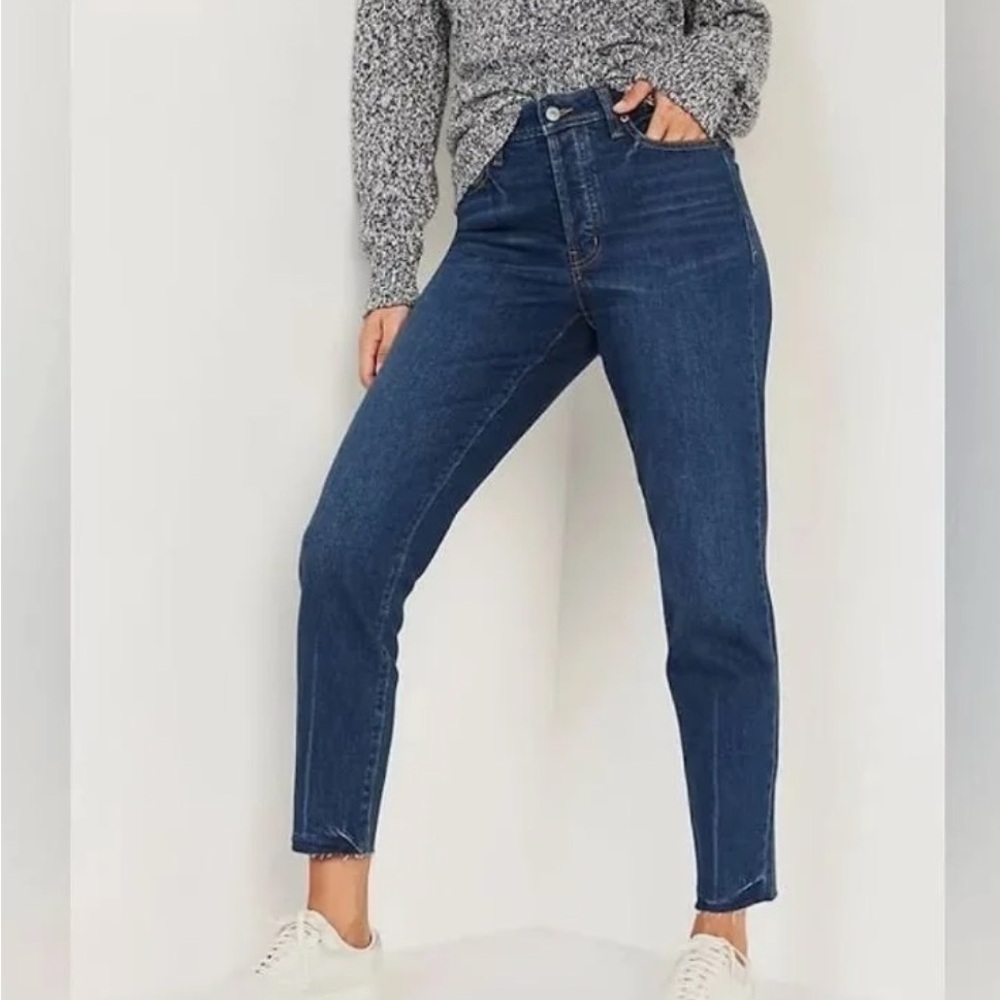 Old Navy High Rise OG Straight Dark Blue Jeans